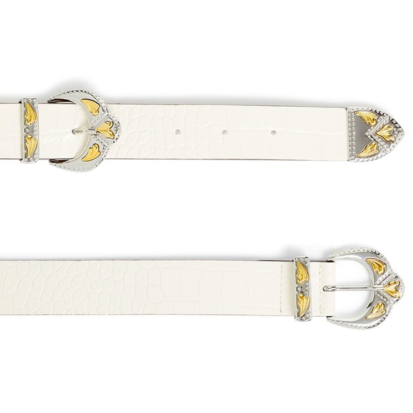 Maje Accessories - NWT Maje Leather White Double-Buckle Belt